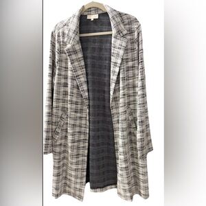 MELLODAY Black and White Plaid stretch jacket